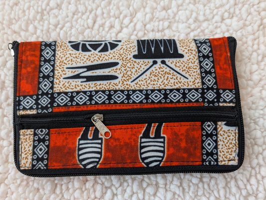 The Versatile African Print "Unfold & Go" Purse & Shopping Bag - Cacao 1