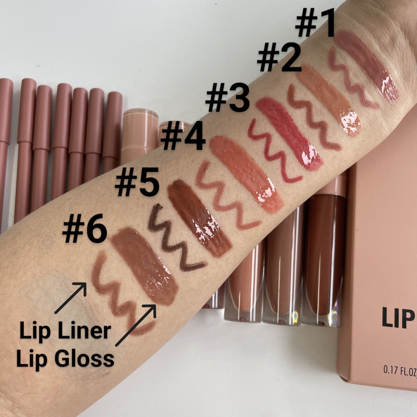 FOLA Ultimate Lip Lush: Vegan Gloss & Liner Lip Kit – Ultra-Hydrating, High-Shine, Waterproof, Long-Lasting Vegan Lip Makeup Set with Sunscreen